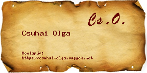 Csuhai Olga névjegykártya