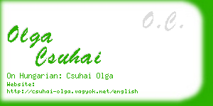 olga csuhai business card